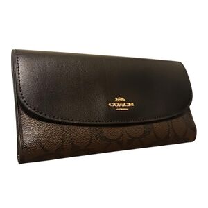 Coach Checkbook Wallet Signature C